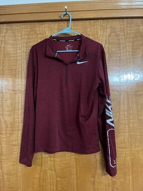 Nike Maroon Dri-FIT Running Quarter-Zip